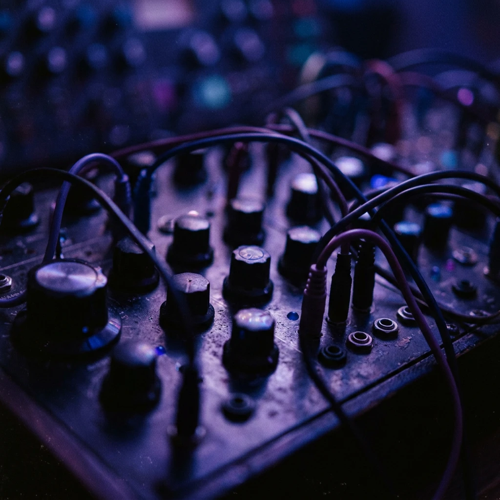 Abstract textures and forms evoke the making of electronic music